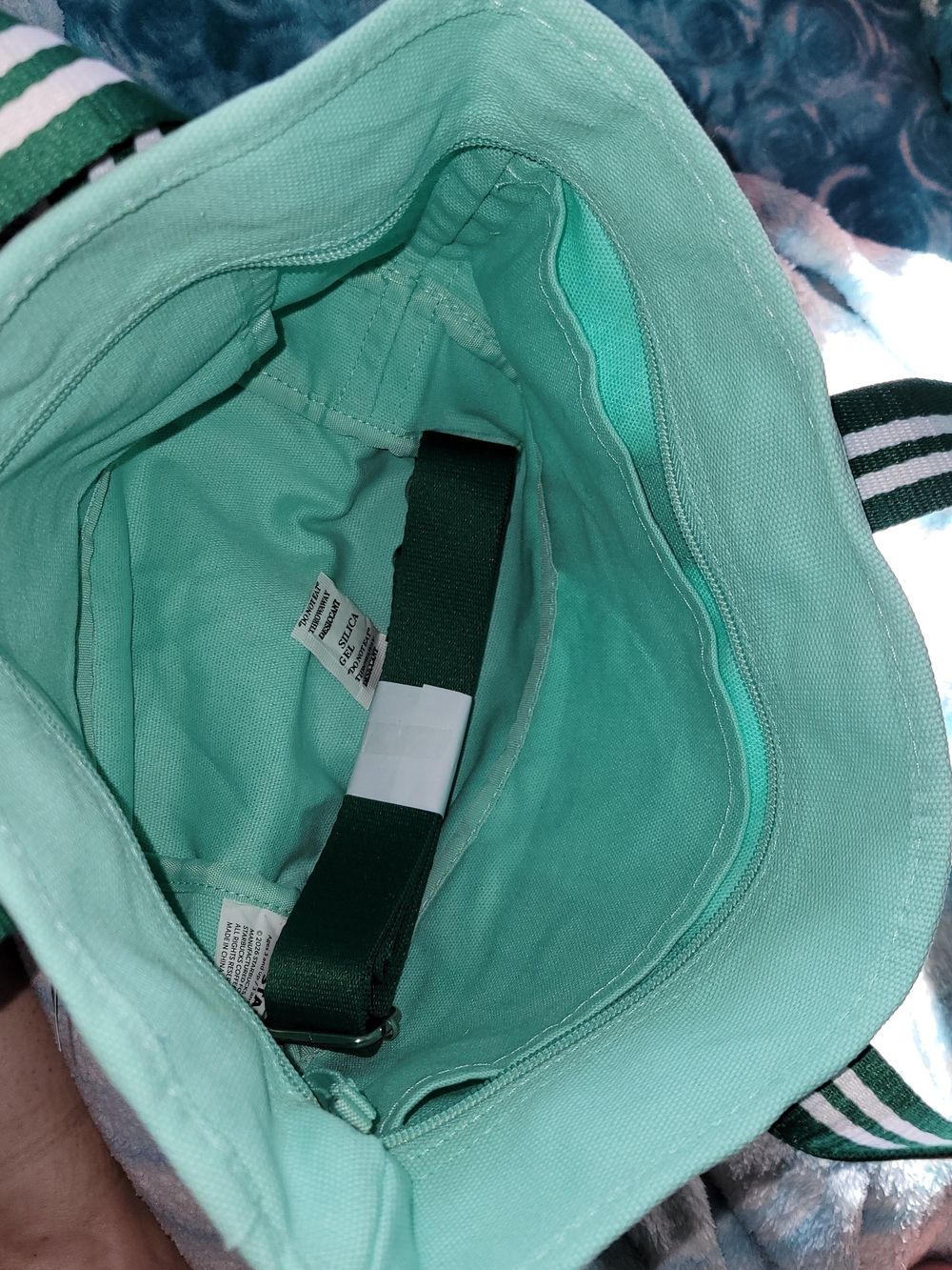 Starbucks Mint Green Canvas Tote Bag - Picture 5 of 6